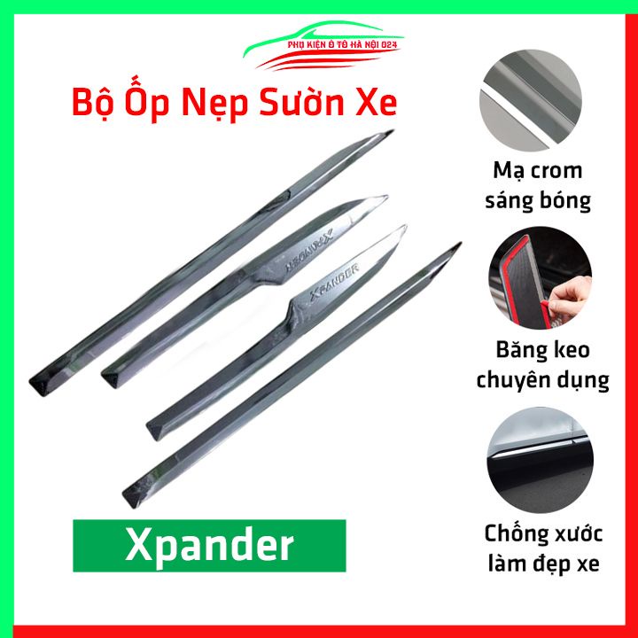 Bộ ốp nẹp sườn Xpander mạ crom trang trí làm đẹp xe