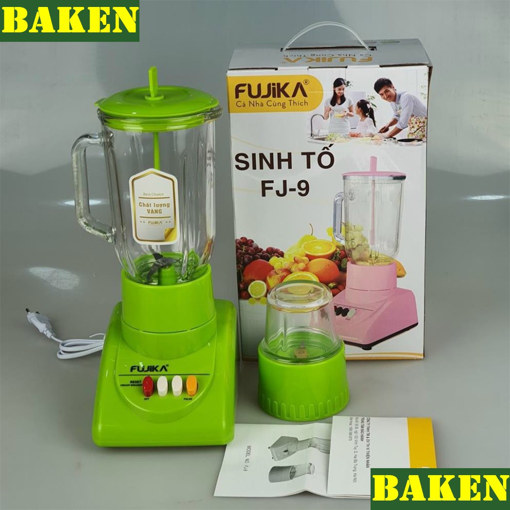 Máy Xay Sinh Tố Đa Năng 2 Cối Thủy Tinh FUJIKA FJ-9 - BAKEN