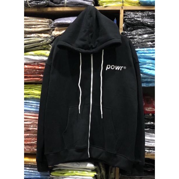 -HÀNG NHẬP KHẨU Áo Khoác Hoodie Dây Kéo Form Rộng POW Ulzzang (ẢNH THẬT) Liên hệ mua hàng 084.209.1989