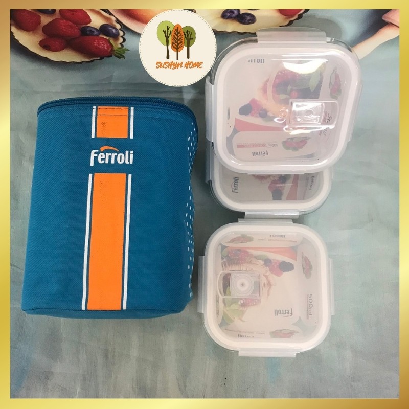 Hộp Thủy Tinh Ferroli 500ml 🔰 Cam Kết Chất Lượng 🔰 Hộp Đựng Thức Ăn Thủy Tinh , Dày Dặn Giữ Nhiệt Tốt | BigBuy360 - bigbuy360.vn