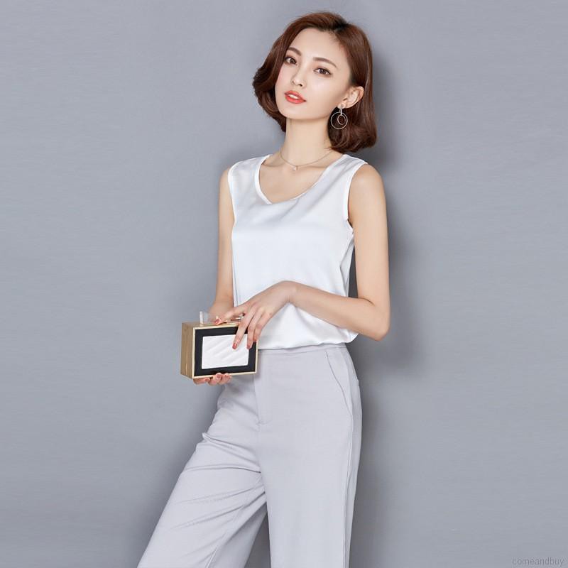 Áo Lụa Không Tay Màu Trơn Thời Trang Cho Nữ | BigBuy360 - bigbuy360.vn