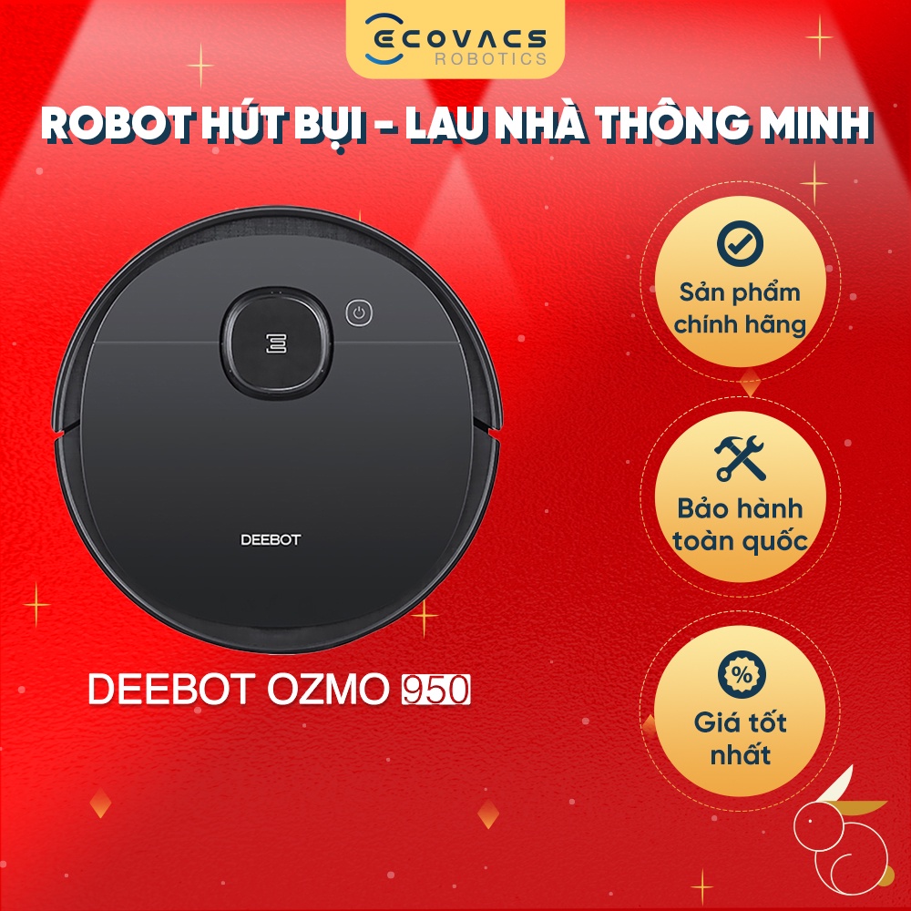 Robot hút bụi - lau nhà thông minh Ecovacs Deebot OZMO 950 (DX9G) -Bản Quốc Tế - Hàng Chính Hãng
