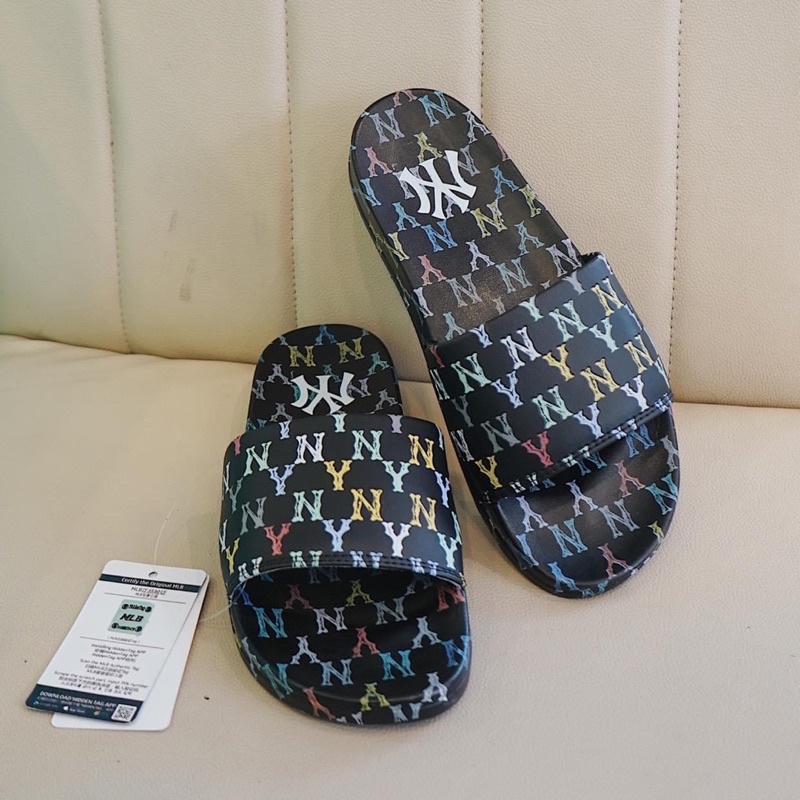 Dép MLB Mound Monogram - Full Đen