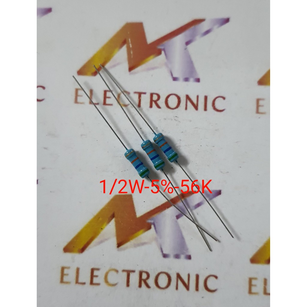 Điện trở 1/2W 5% 56K 56KΩ 56000OHM màng carbon ( Combo 10 con ) (combo)