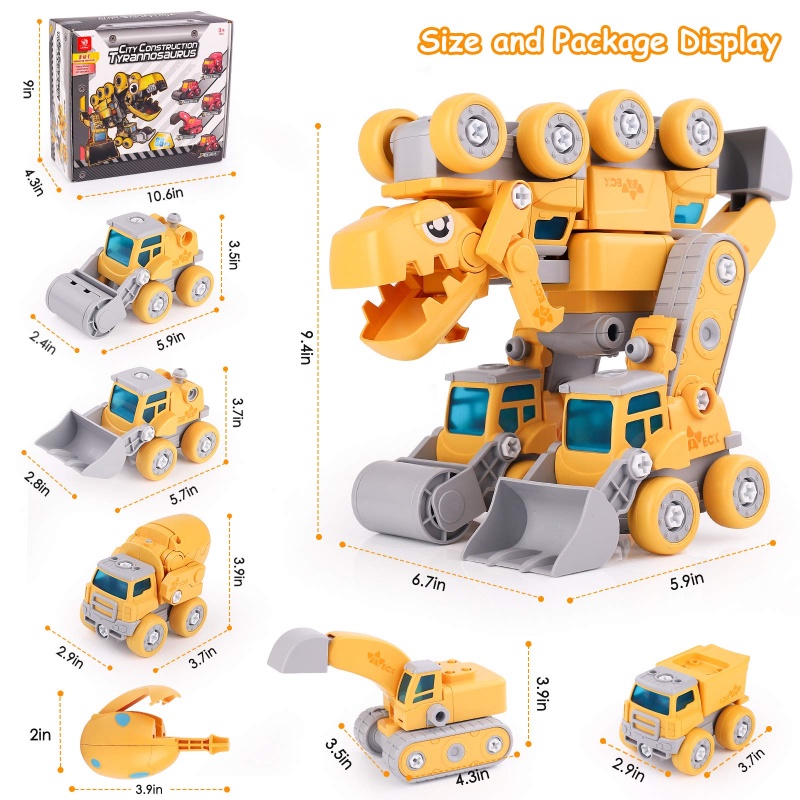 Đồ Chơi Lắp Ráp Robot Khủng Long Biến Hình 5 Trong 1 Cho Bé