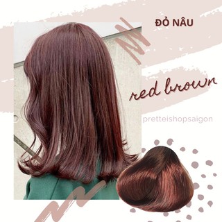 [kèm Trợ Nhuộm+Dưỡng] Kem Nhuộm Tóc Màu ĐỎ NÂU - Phủ Bạc