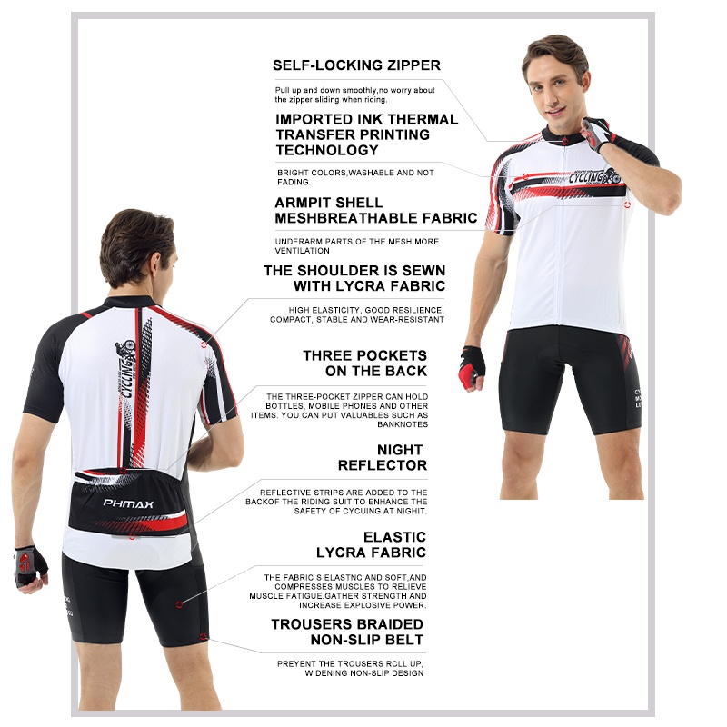 Set áo jersey đi xe đạp và quần đùi/ quần yếm/ Áo jersey PHMAX chất lượng cao tiện lợi dành cho nam