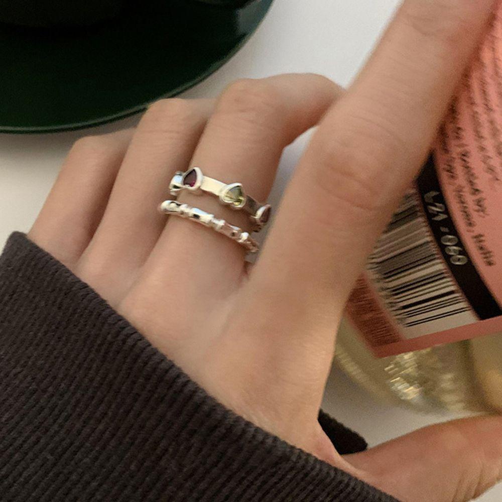 MXGOODS Nhẫn Hình Trái Tim Thiết Kế Đơn Giản Độc Đáo Thời Trang Cho Nữ