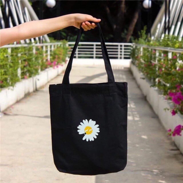 Túi Tote Hoa Cúc Hoạ Mi Có Khoá Miệng Cực Xinh Cực Hót Trend