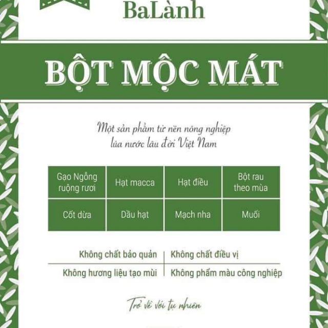 Bột mộc mát Ba Lành