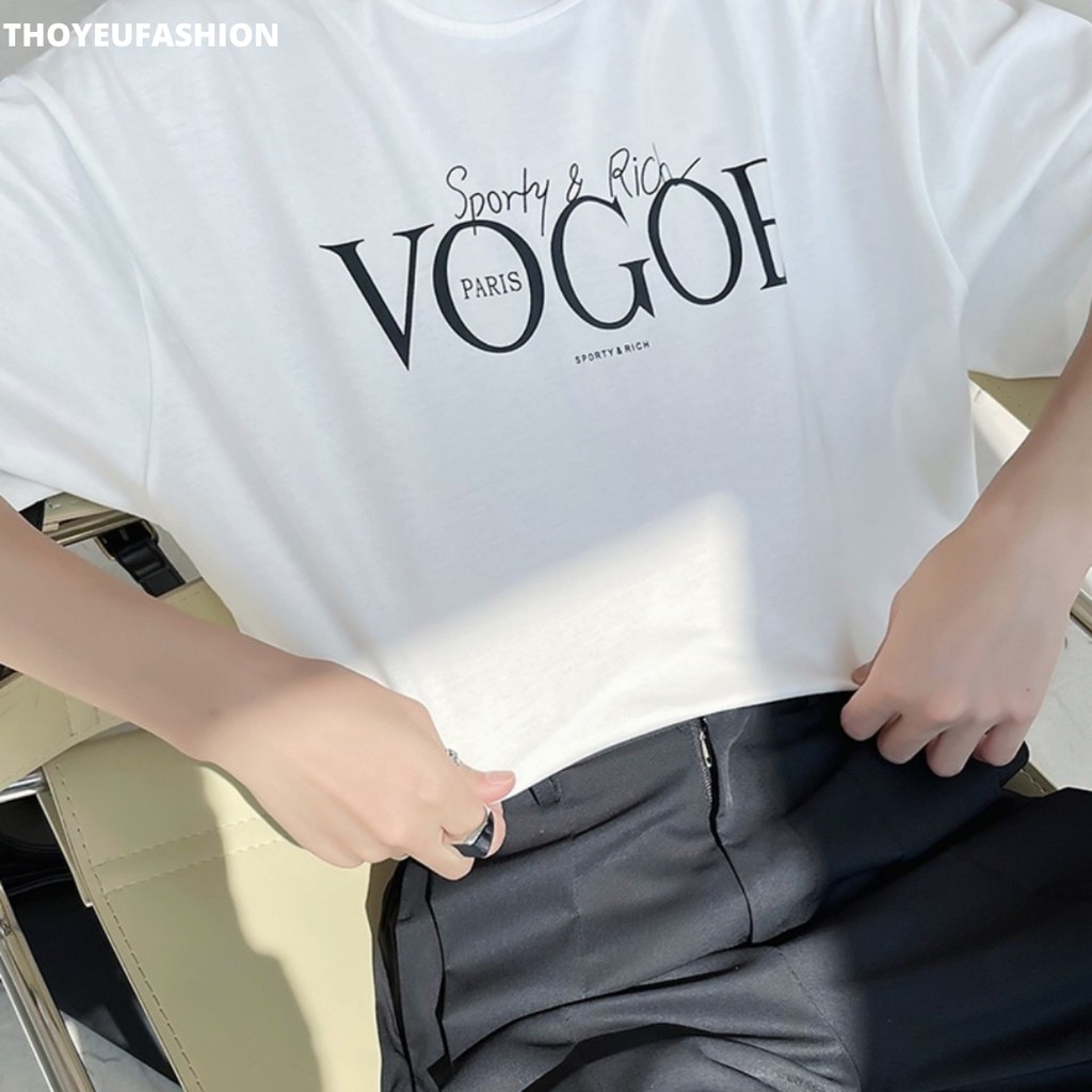 Áo Phông 3158 VOUGE Nữ Nam, Áo Thun Tay Lỡ Oversize From Rộng Basic Chất Coton Mát, Thấm Hút Mồ Hôi - Thoyeufashioni