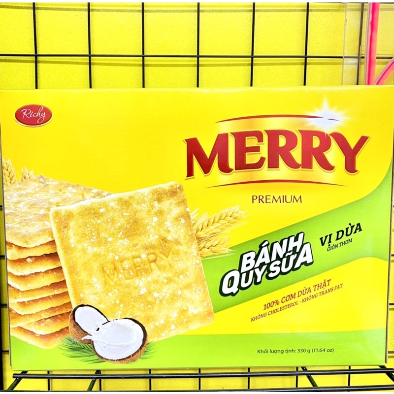 Bánh quy sữa vị dừa Merry hộp 330g