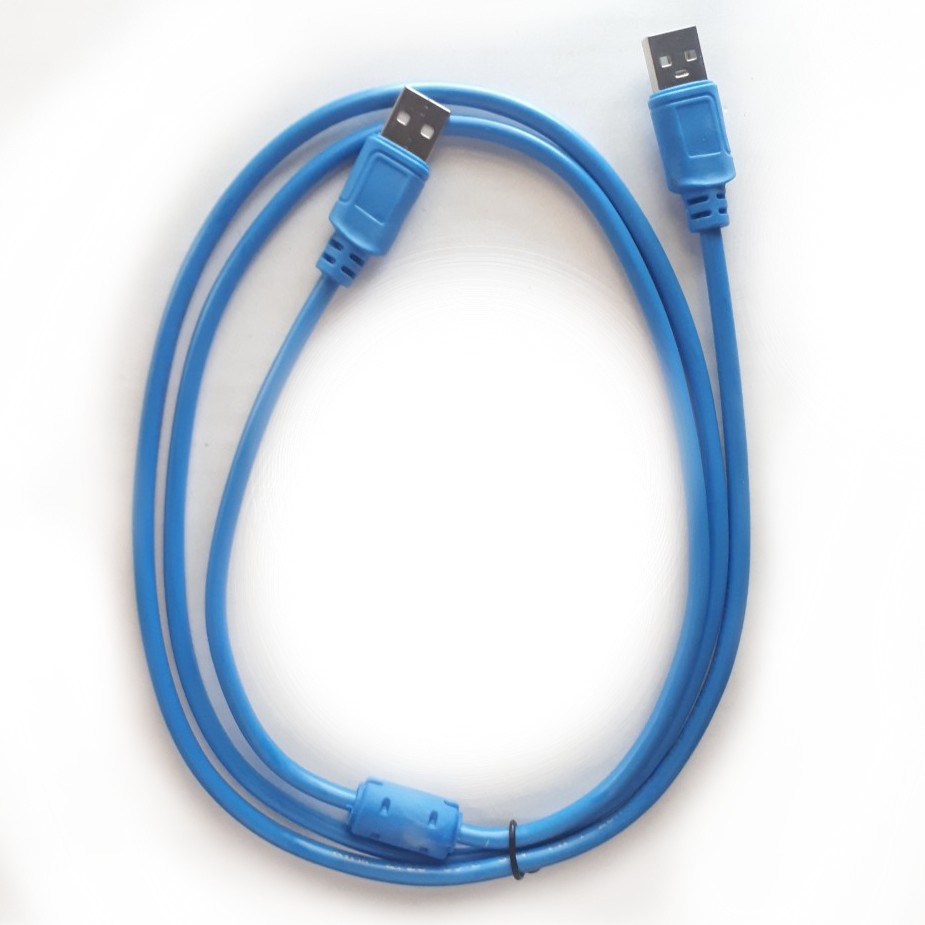 Dây cáp USB 2 đầu đực 1.5m xanh