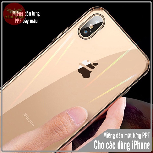 Miếng dán Skin PPF 7 màu mặt sau cho các dòng iphone 7/7plus/8/8plus/X/Xs/Xsmax/11/11 pro/11 pro max/12/13promax