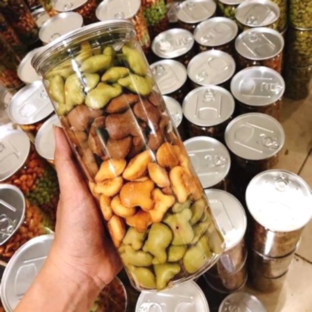 [Mã 156FMCGSALE hoàn 8% đơn 500K] LON PET BÁNH GẤU 4 VỊ 425g