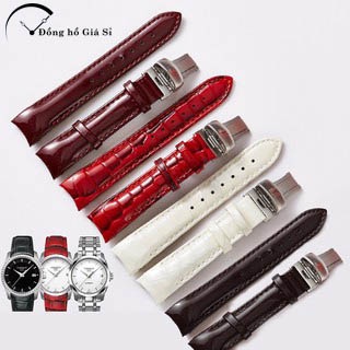 Dây đồng hồ Da khóa bạc Tissot size 18mm, Dây da đeo Cho Đồng Hồ Tissot 1853 T035 cao cấp
