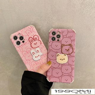 Ốp Điện Thoại Mềm Thêu Hình Gấu Thỏ Cho Iphone 12 11Pro Max X XS XR SE 7P 8plus