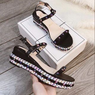 Sandal xuồng đế cói tán ngọc cao cấp