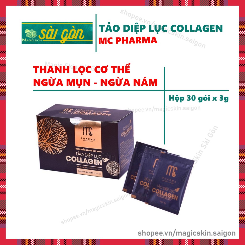 Tảo diệp lục Collagen Mc Pharma  ✔ CHÍNH HÃNG ⏺ Hộp 30 gói