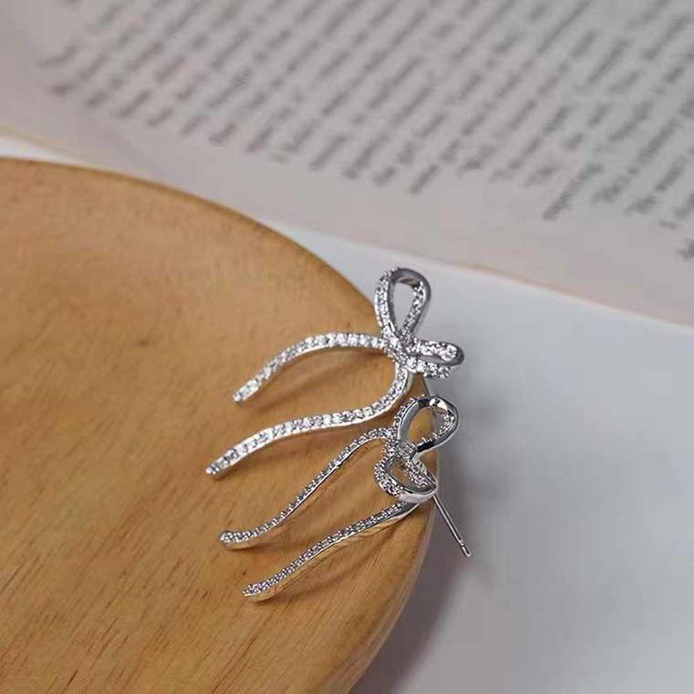 LILYES Đôi Bông Tai Hình Chiếc Nơ Màu Sắc Thời Trang Cho Nữ
