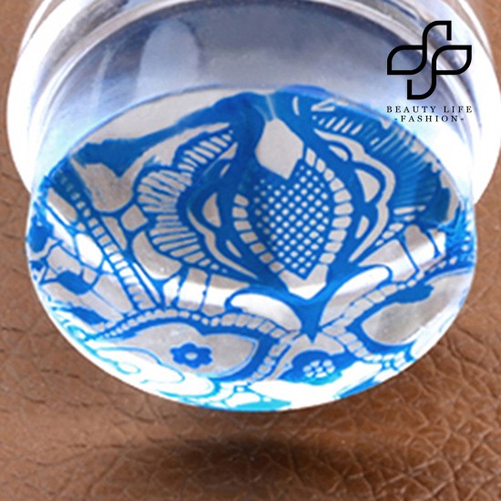 【NEW】2Pcs Clear Stamper Scraper Mini DIY Nail Art Image Plate Transfer Manicure Tool