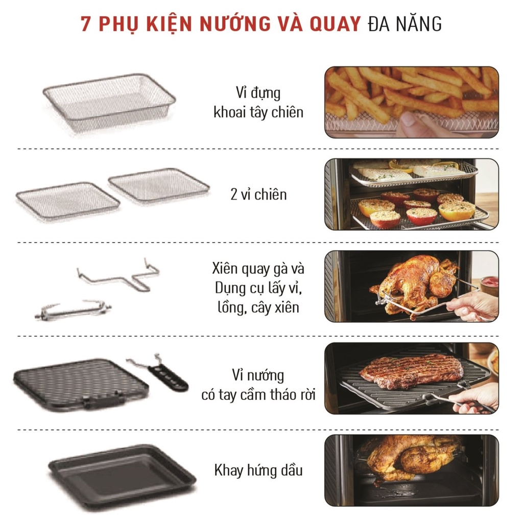 Nồi chiên không dầu Tefal 9 trong 1 Easy fry Oven & Grill FW501815