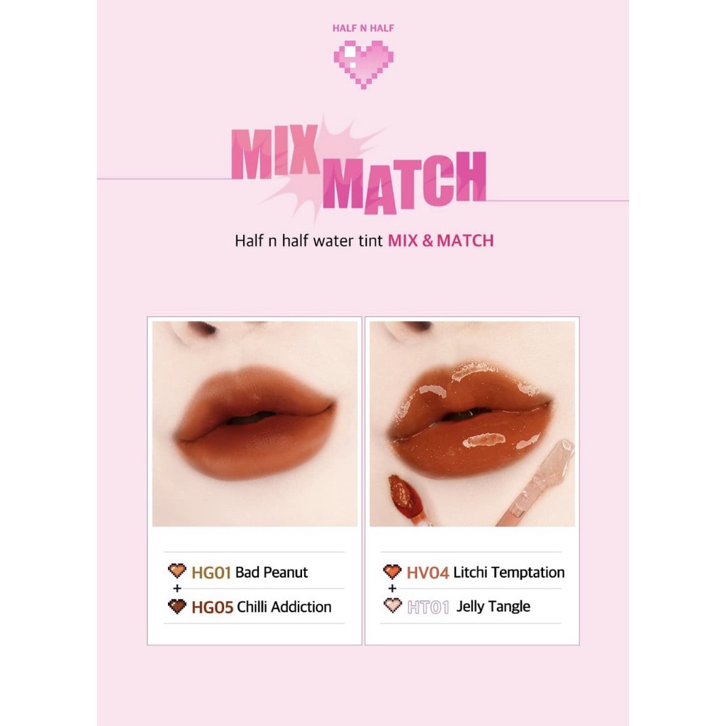 (MÀU MỚI HV01 - HV05) Son Kem Lì Black Rouge Half N Half Water Velvet