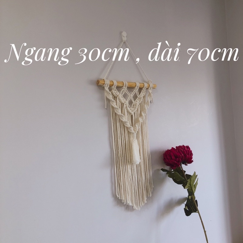 Macrame mành treo tường tết dây thủ công trang trí phòng decor quán