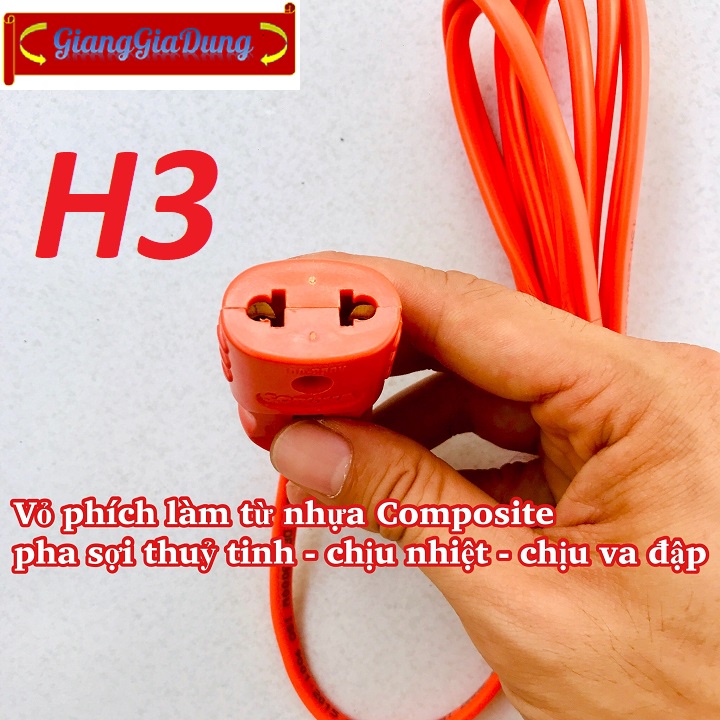 Dây Phích Cái - Phích Âm Siêu Chịu Tải D3000W-3M Dài 3 Mét SOPOKA Chịu Nhiệt