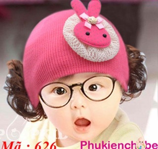 Nón len tóc giả cho bé yêu