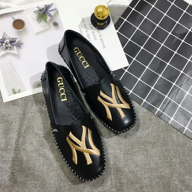 [SIÊU SALE GIÁ SOCK] Giày lười nữ đế dẻo da mịn thêu chữ NY cực hot