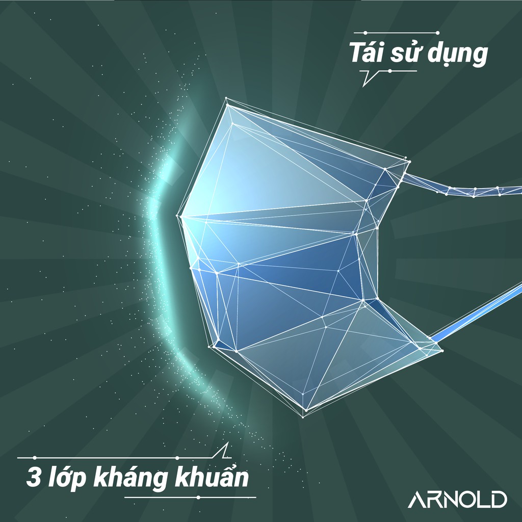 [Mã BMBAU50 giảm 7% đơn 99K] Khẩu trang vải 3 lớp kháng khuẩn, tái sử dụng nhiều lần - ARNOLD