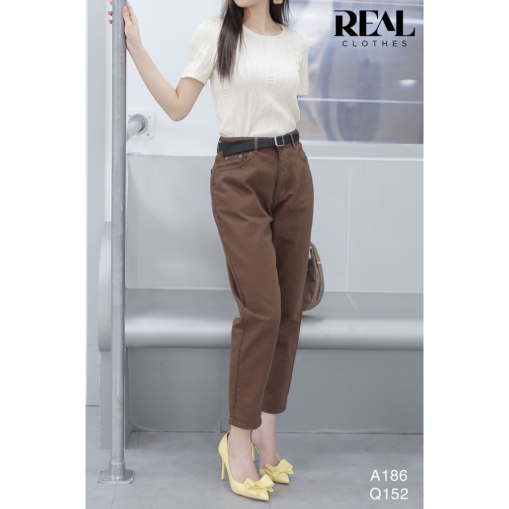 Quần jeans baggy nâu_REAL