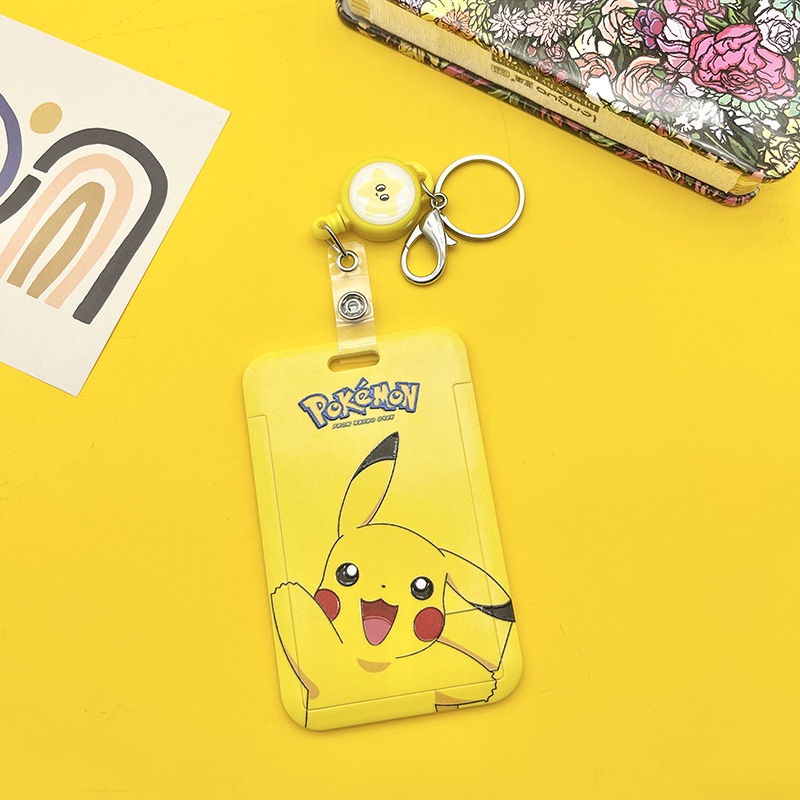 Dây đeo thẻ ID bằng silicon họa tiết Pikachu dễ thương