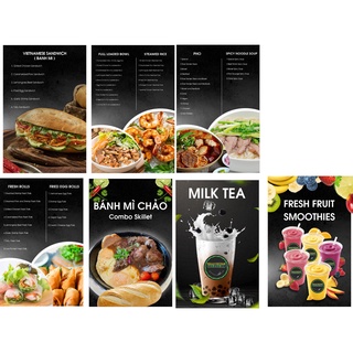 IN 4 tấm MENU format 5mm