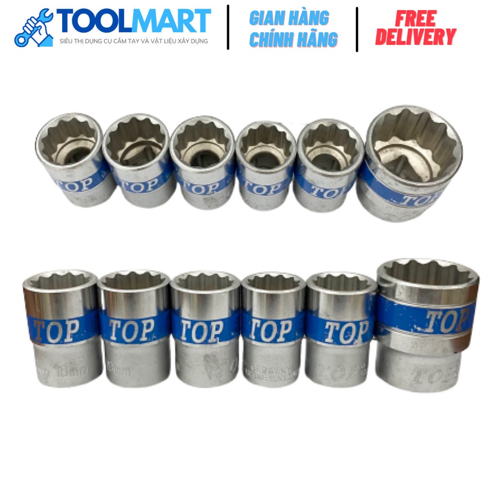 ĐẦU TUÝP (TÍP) 1/2” 12 CẠNH BÔNG TOP - TÙY CHỌN SIZE (8-32MM) - THÉP CR-V SIÊU CỨNG KHÔNG GỈ CAO CẤP