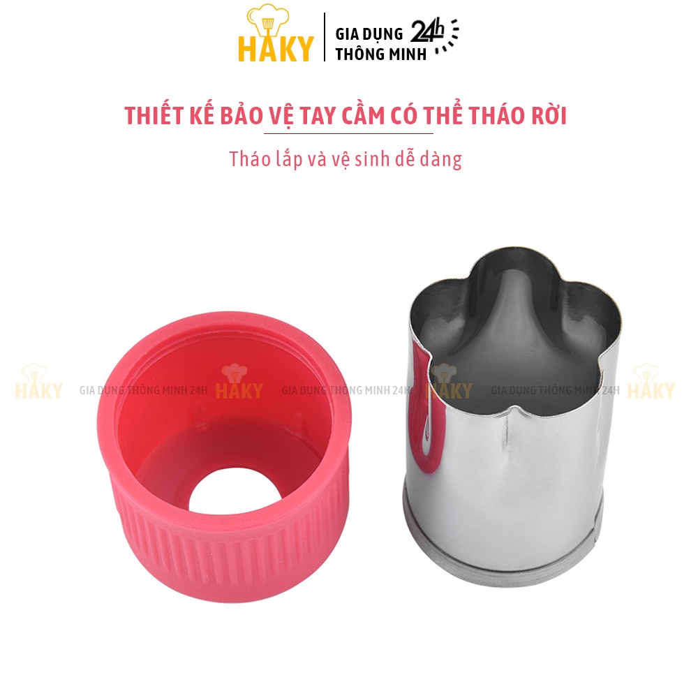 Bộ 12 khuôn cắt tạo hình rau củ quả bằng thép không gỉ cao cấp HAKY002, khuôn cắt đa năng, tiện dụng, an toàn và bền