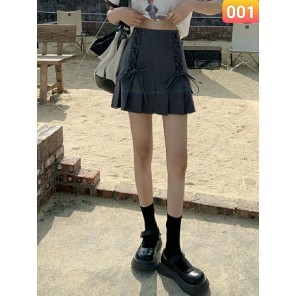 Chân váy ngắn vingate ulzzang , thiết kế dây rút ,vải voan 2 lớp , có lớp quần trong