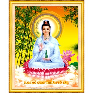 Tranh đính đá Phật bà LV371 (50*64cm), LV341 (50*36cm) - tự đính