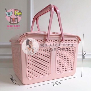 MVB0901 Giỏ nhựa đi sinh, giỏ nhựa đựng đồ mẹ và bé