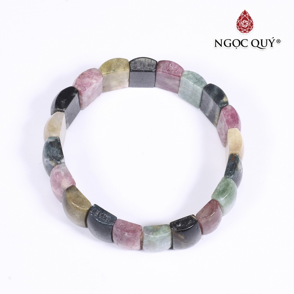Vòng đá tourmaline đa sắc bản - Ngọc Quý