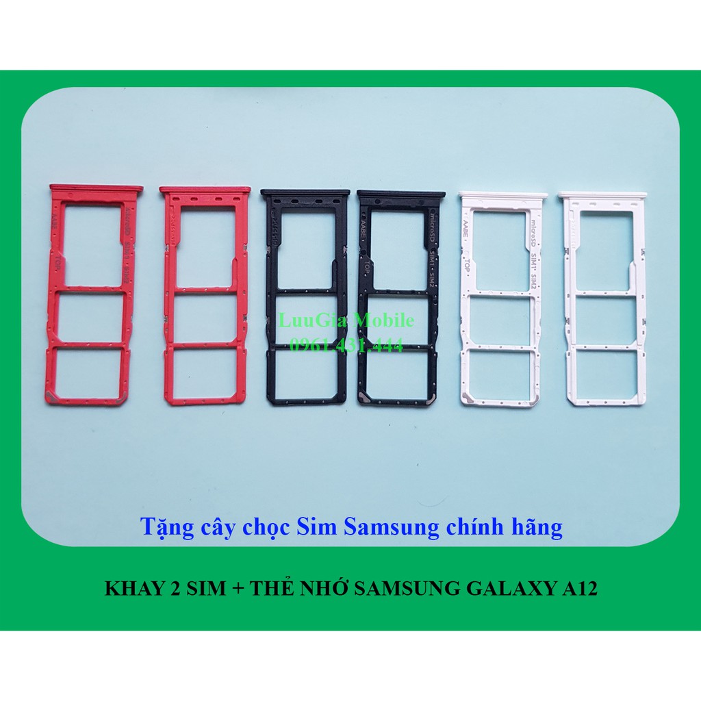 Khay sim Samsung Galaxy A12 chính hãng + Tặng kèm chọc sim xịn hãng