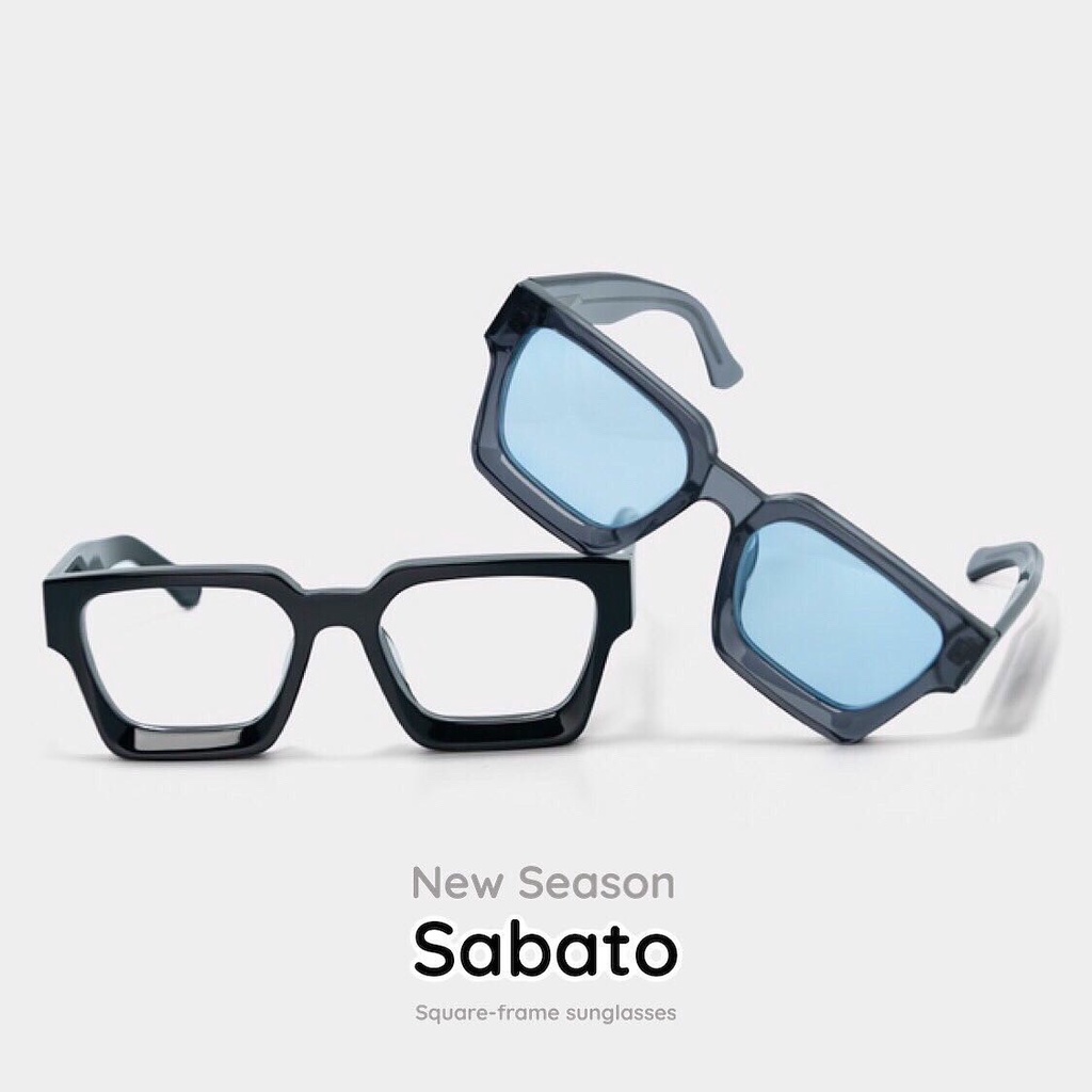 Gọng kính cận vuông SABATO IconicGLSS chất liệu nhựa acetate bọc lõi thép titanium cao cấp tròng mắt giả cận không độ