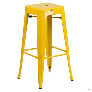 Ghế sắt tolix quầy bar chân cao không tựa màu vàng giá rẻ