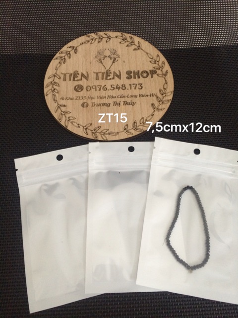 10 chiếc túi zip bé mặt trong mặt trắng sữa