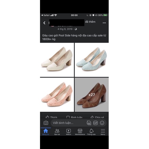 Giày cao gót poolside auth pass