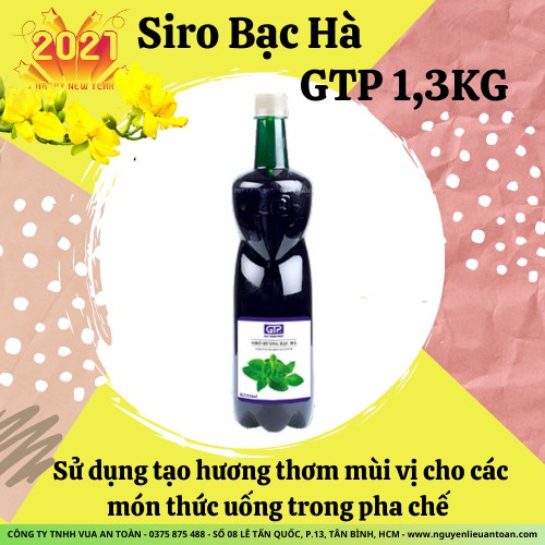 Siro Bạc Hà GTP 1.3kg Hương Vị Đậm Đà, Vị Ngọt Tự Nhiên