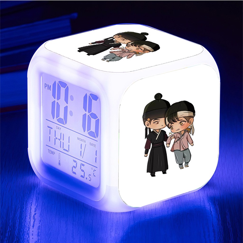 Đồng hồ báo thức để bàn in hình HEARTSTOPPER Trái tim ngừng nhịp LED đổi màu
