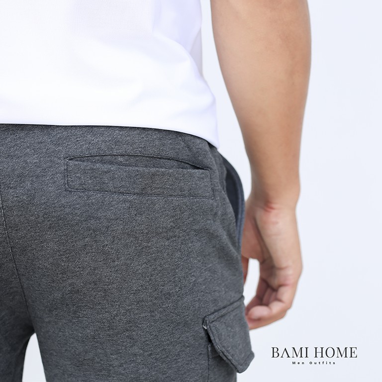 Quần short nỉ túi hộp BAMI HOME chất nỉ dày dặn, túi hộp phong cách cá tính QSN- 011 | BigBuy360 - bigbuy360.vn