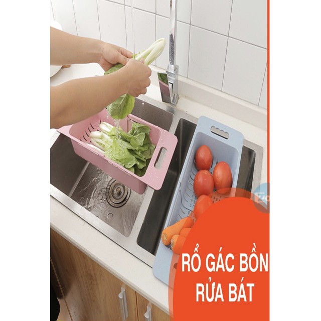 [ FREESHIP ]Rổ đựng rau quay gác bồn rửa bát đa năng, phù hợp với mọi loại bồn rửa bát